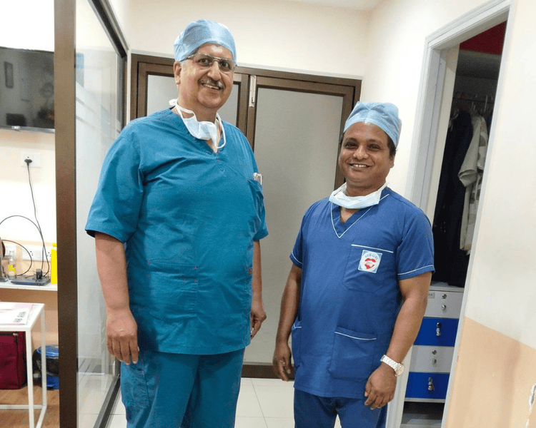 Laparoscopic surgery in progress